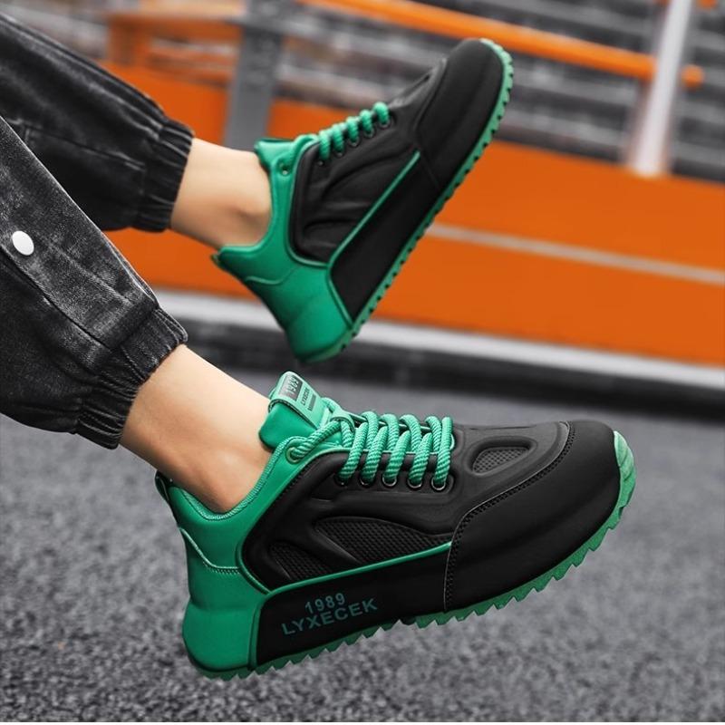 Fashion Shoes for Men Leather Lace-Up Sneakers Trendy Versatile Non-Slip Casual Shoe Versatile Daily Comfort Men Shoes Zapatillas Hombre