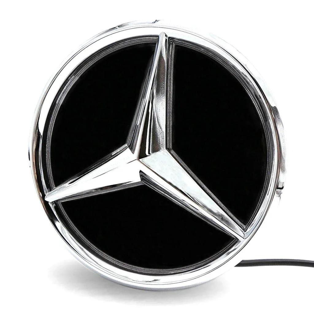 C200 E200 New 2025 For Mercedes Benz Chrome Silver Newest 3D Front Grille Emblems For Mercedes Benz C W205 A W177 S W217 SL R231