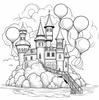 Fairy Castle Coloring Book 20 Page Gift for Birthday Party Relieve Stress Kill Time Graffiti Painting Drawing Art
