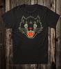 Retro Halloween Tee T Shirt Vtg Art 100% Cotton Tattoo Black Cat