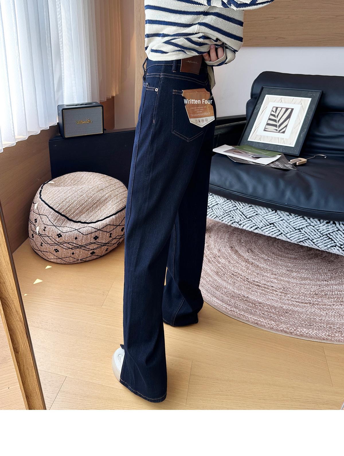

New Autumn Magic Pants: Leg-Lengthening Side Slit Stretch Wide-Leg Jeans for Women S for 90-105 lbs