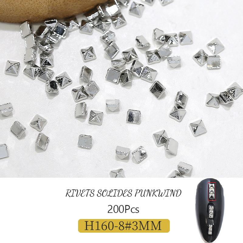 Punk Nail Art Set: 10-PC 3D Alloy Charms in Retro Black/Silver for Alternative Manicure Styles