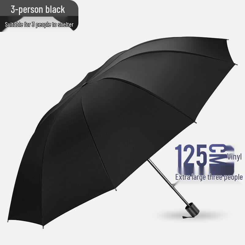 Stort Trefaldigt Paraply för Män & Kvinnor: Robust, Dubbelanvändning för Sol & Regn, Anti-Stormdesign