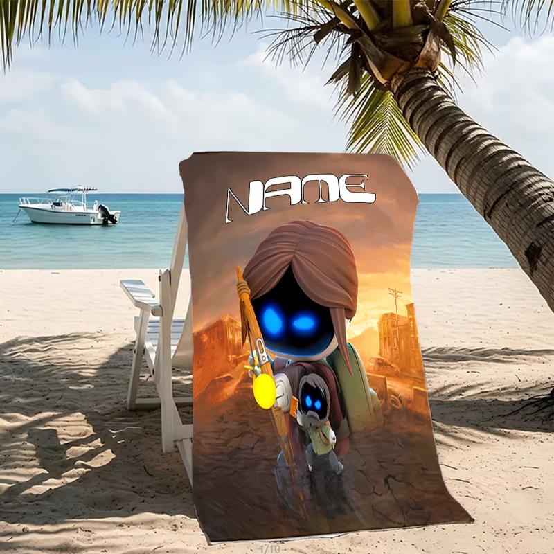 Customizable personalized beach towels Astro Bot themed designs.Suitable for the beach, yoga, sports;ideal as beach accessories