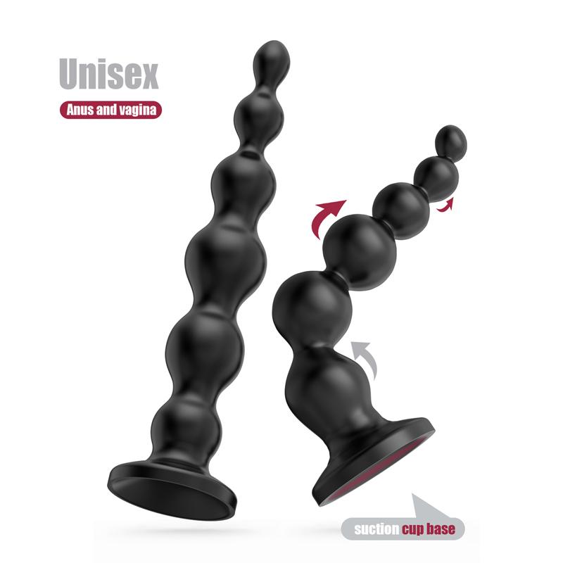 Vibrating Anal Beads Butt Plug Rechargeable Flexible Butt Plug Prostate Massager with 10 Vibration Modes Anal Toys for Men Women