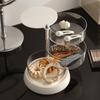 Transparent rotating jewelry organizer with multiple layers, large-sized cushion puff and beauty sponge storage rack, rotatable