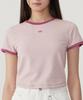 COVERNAT WOMAN Baby Fit Ringer T-Shirt Light Pink