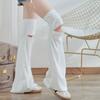 Women Punk Hollowed Out Thgh High Flared Leg Warmers Over Knee Long Socks Solid Color Leg Covers Stockings Streetwear