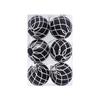 6pcs/box Round Black And White Christmas Tree Decoration Home Decor Party Holiday Hand-painted Balls