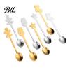 Elegant Table Decor for Parties 4Pcs Christmas Dessert Spoons, Stainless Steel Coffee Spoons with Gingerbread Star Shaped Stirring Man Stocking