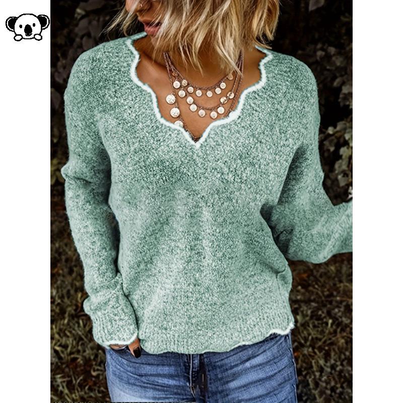 Solid Color Pullover Sweater K 80863