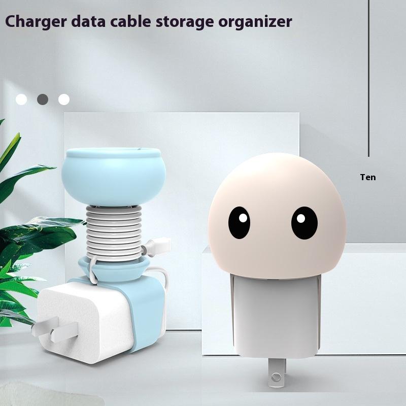 Cute Cartoon Silicone Charger Protector Portable Data Cable Winder Data Cable Buckle Binding Belt Desktop Cable Storage Buckle