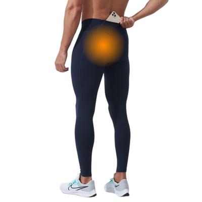 HASECIAL Sports Winter Long Compression Leggings Size Men's Fleece-Lined Tights, Innerwear, Tights, (Navy, M)