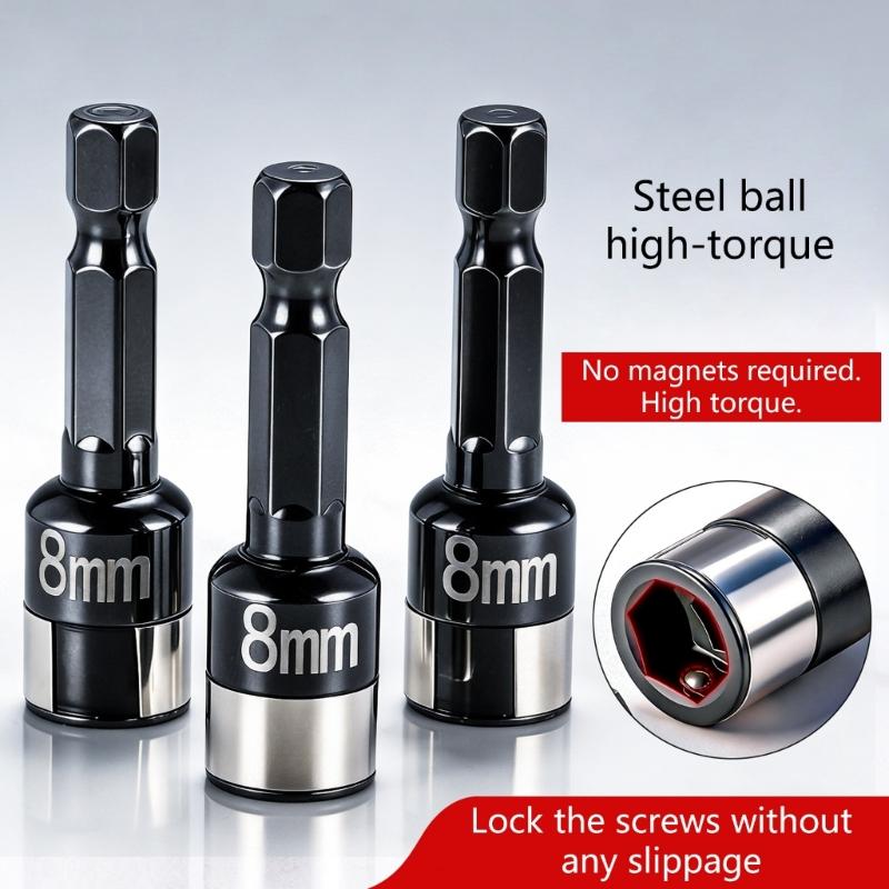 5Pcs Universal Impact Socket for 6.35mm Hexagonal Shank Tool Ratchet Wrench Socket Wrench Adapter Spanner