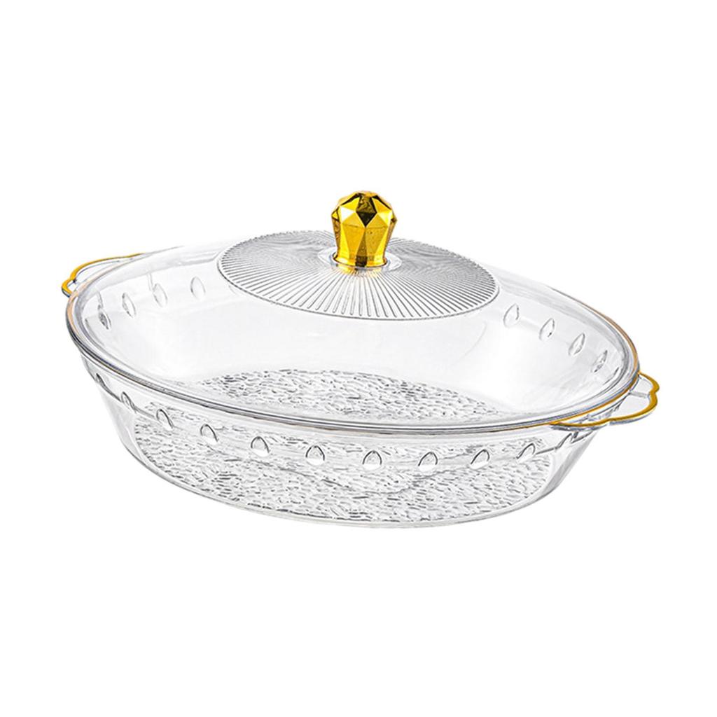 Ciotola per Frutta con Coperchio Vassoio da Portata Rotonda con Manico Organizer Piatto Decorativo Piatto per Frutta per Soggiorno Festa Tè Colazione