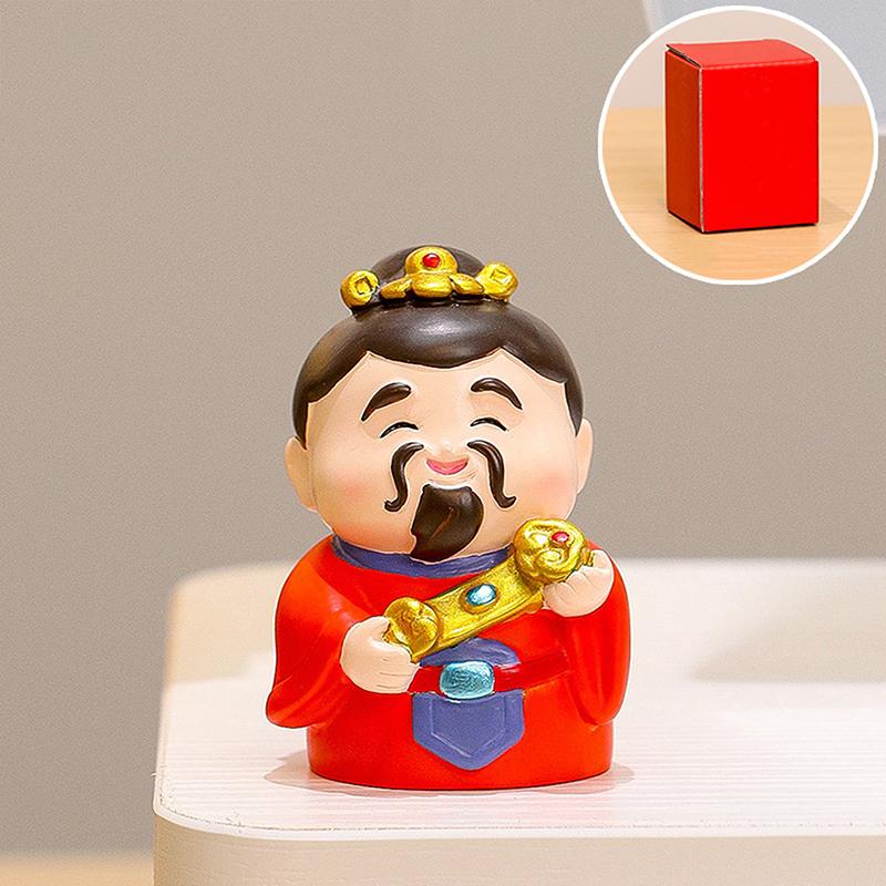 Cute God Of Wealth Ornaments Chinese Style Immortals Shentai Home Entry Workstations Office Desktops Emotional Stability Decor.