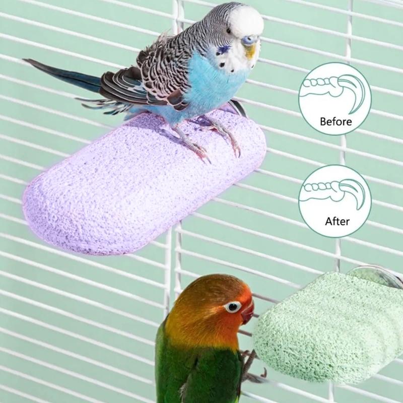 Durable Resin Bird Cage Perches 4PCS Stone Chew Toy For Parrots Natural Beak Care