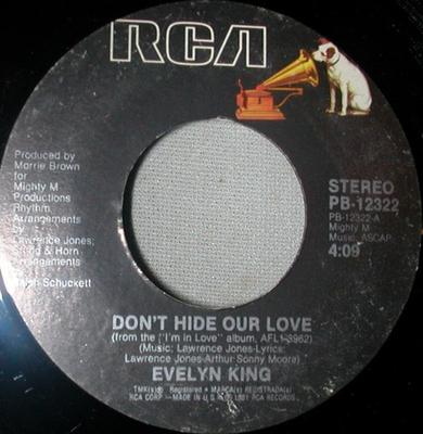 7-Zoll Schallplatte EVELYN KING - Don't Hide Our Love PB12322 RCA 1981 US Soul/Funk Gebraucht