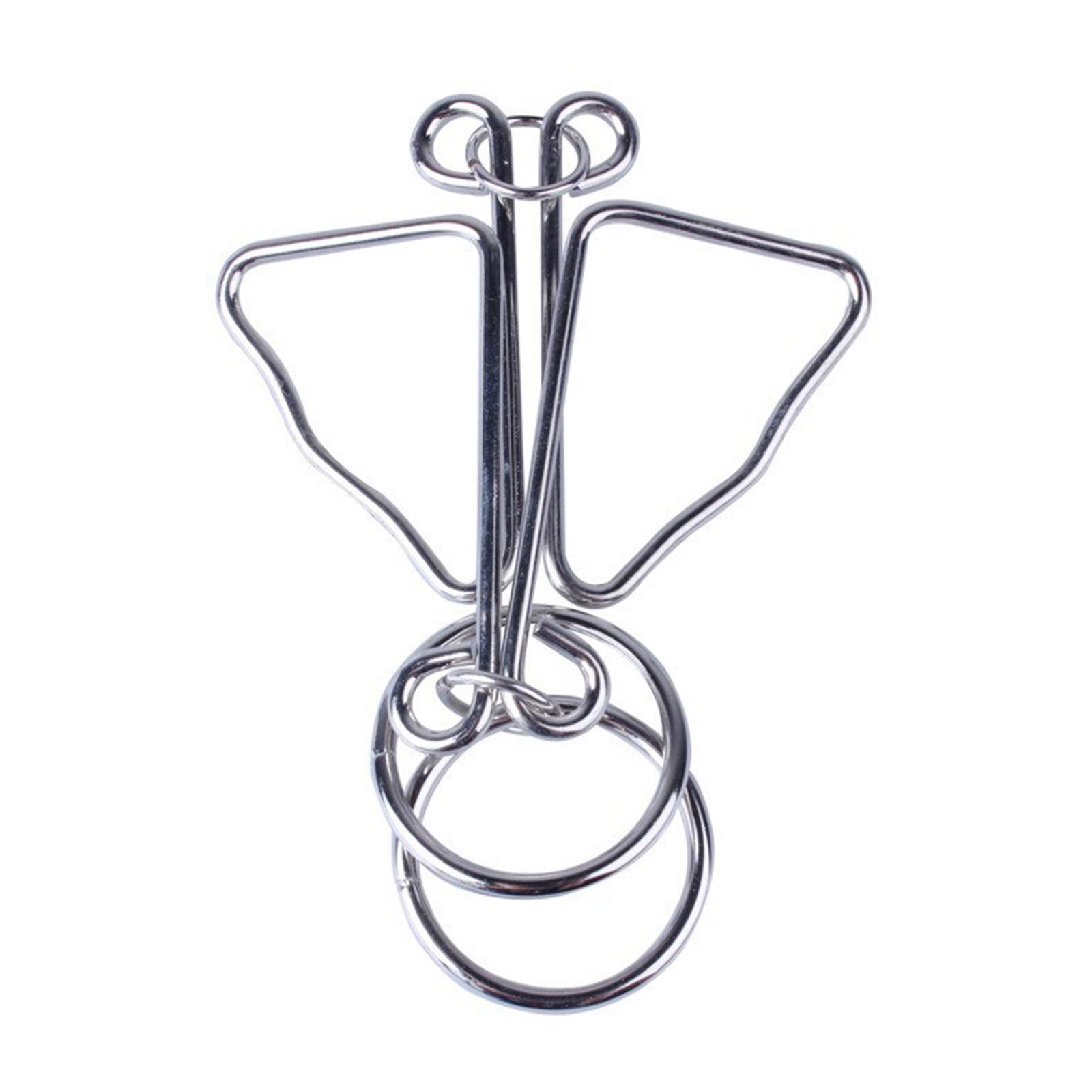 

Связанные металлические кольца IQ Brain Teaser Puzzle Fidgets Toy Unlocked Links Сенсорная образовательная игрушка для взрослых и детей Игра для развития интеллекта D