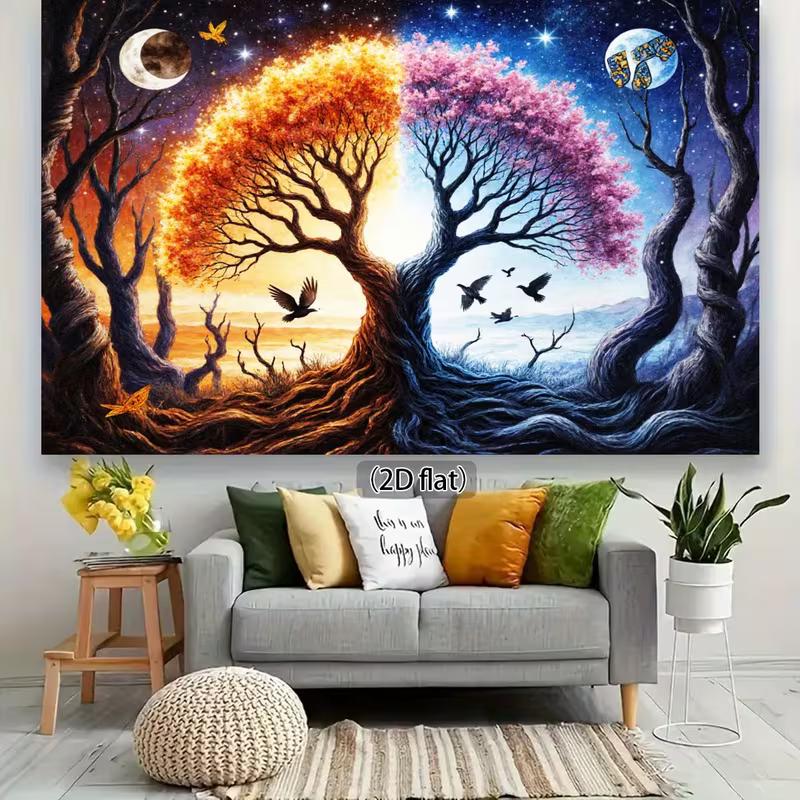 2D Tree of Life Banner, Yin Yang Forest Party & Live Background
