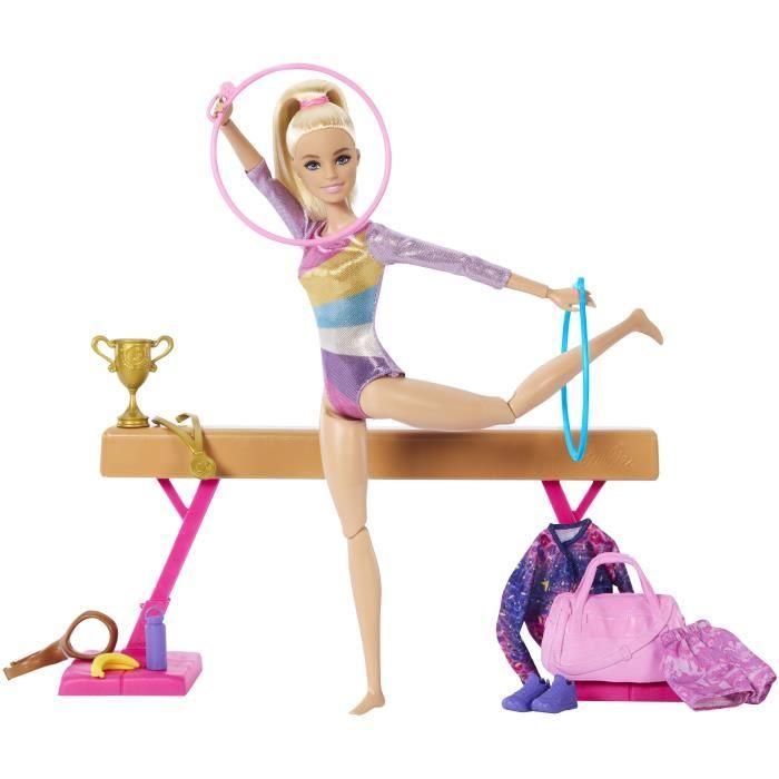 Barbie Gymnastics Playset with Doll and Over 10 Accessories HRG52
