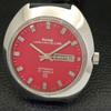 MONTRE INDIENNE AUTOMATIQUE HMT KANCHAN DELUXE 6501 POUR HOMMES À CADRAN ROUGE D'OCCASION a432206-2 R110-a432206