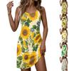 Robe d'été décontractée à fleurs pour femme, col rond, sans manches