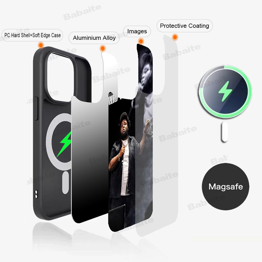 Rod Wave Rapper Cool Man Phone Case Magnetic Case For IPhone 16 14 13 12 11 15 Pro Max Plus For Magsafe Wireless Charge Cover