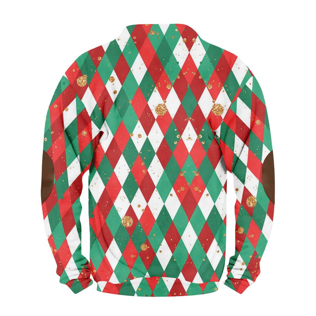 Men's Buttoned Sweatshirt With European And American /winter Printed Long Sleeved Sweatshirt