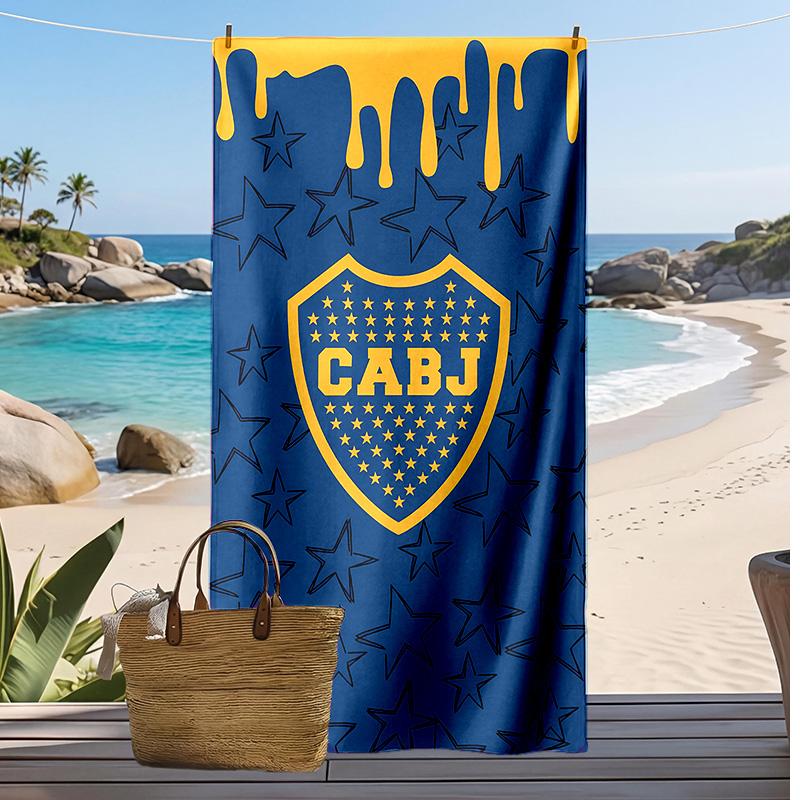 Boca Juniors 2 Bedrucktes Strandtuch Schnelltrocknend Weiches Handtuch Tragbare Große Rechteckige Stranddecke für Reisen Schwimmbad