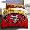 Biancheria da letto con motivo logo 49ers Decorazione per la casa Regalo di compleanno ( 1 copripiumino + 2 federe, senza imbottitura),merchandising per fan.