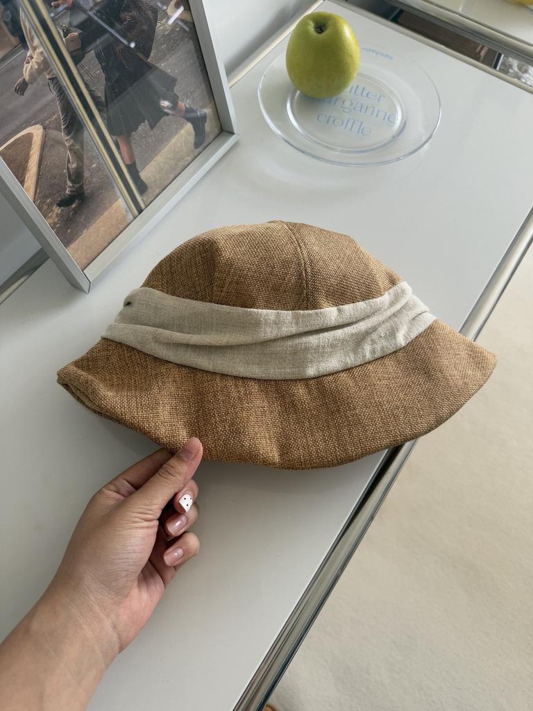 High-grade imitation flax fisherman's hat children's summer face small breathable basin hat travel sunscreen sun hat tide