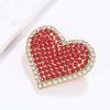Trendy Rhinestone Love Brooches for Women Heart Valentine's Day Lapel Pins Jewelry Gifts