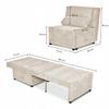 Fold-out Armchair Sleeping Function KIMO Bedding Container Family Furniture Beige