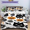 3pcs Halloween Pumpkin Bedding Set, Suitable for Bedroom Decoration, (Includes 1 Duvet Cover And 2 Pillowcases, Quilt Not Included) yy250822126