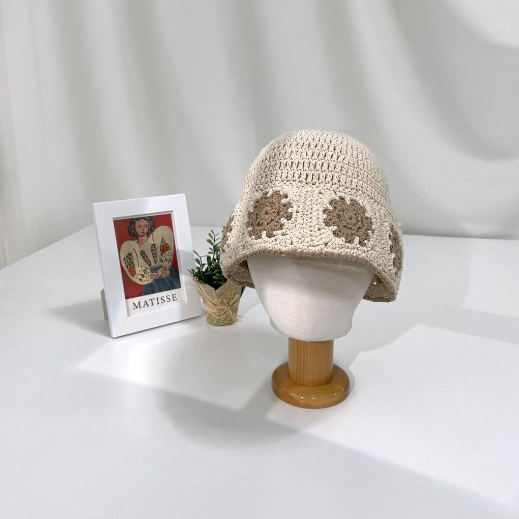 Men's and Women's Daily Bucket Hat Knit Lovely Flower Bucket Hat