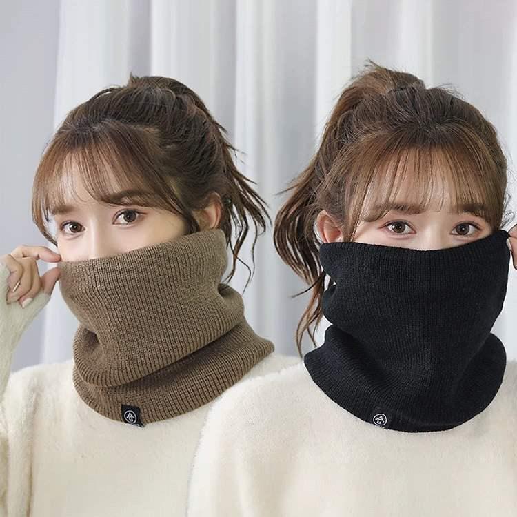 Unisex Thick Plush Knit Neck Gaiter, Wool Pullover Hat, Windproof Winter Warmer