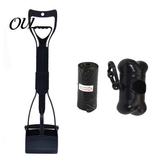 Durable Pet Poop Scooper Dog Pooper Scooper, Portable Waste Cleanup Tool with 20 Bags, Foldable Supplies Carry Case, for Yard, Lawn, Outdoor
