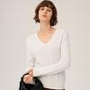 Women's 100% Wool V-Neck Slim Fit Sweater