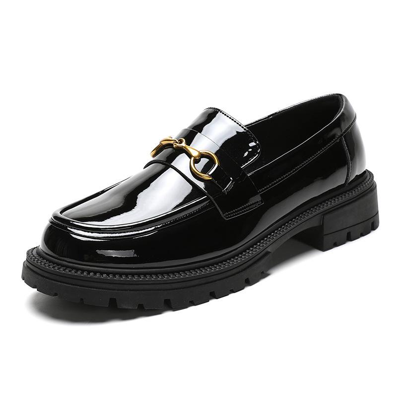 

Yuexinwang leather flat for Huizhou women s shoes Su Yinyin same shoes black small leather shoes British style loafers women 40
