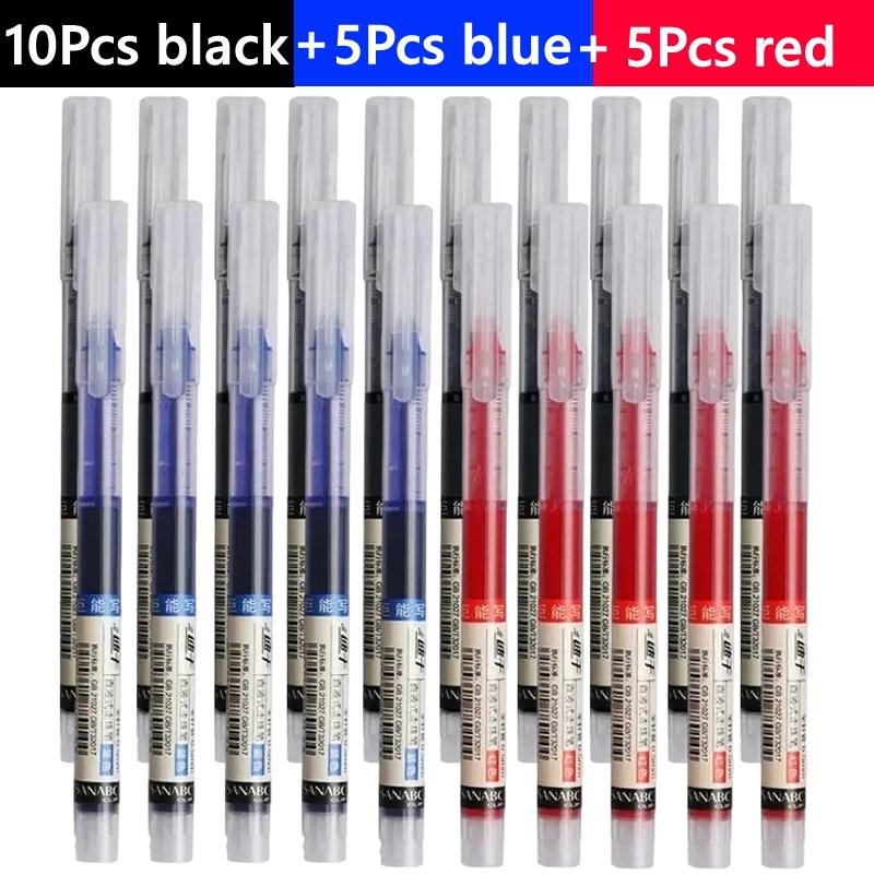 3-100 Pcs Straight Liquid Ball Pen Signature Gel Pen 0.5mm Black Blue Ink School Office Ball Pen School Office Supplies Writing