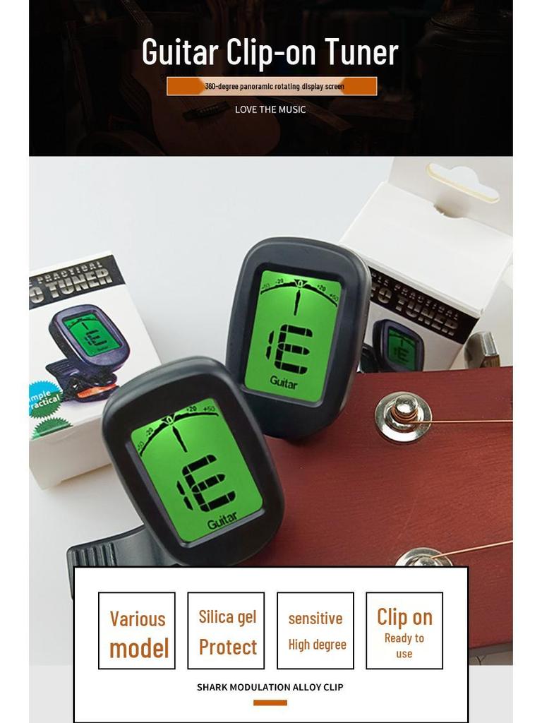 Multifunctional Electronic Tuner for Guitar, Violin, and Ukulele with Twelve Equal Temperament