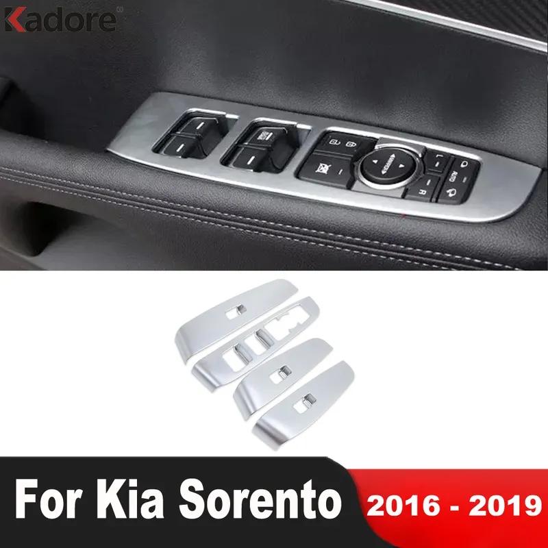For KIA Sorento 2016 2017 2018 Matte Car Inner Door Armrest Window Lift Switch Button Panel Cover Trim Interior Accessories