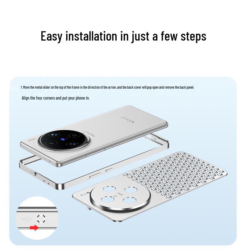 Vivo X100 Pro Aromatherapy Aluminum Alloy Phone Case with Metal Snap Button and Heat Dissipation