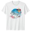 She Is Strong Womens T-Shirt Floral Butterfly Inspirational Birthday Gift