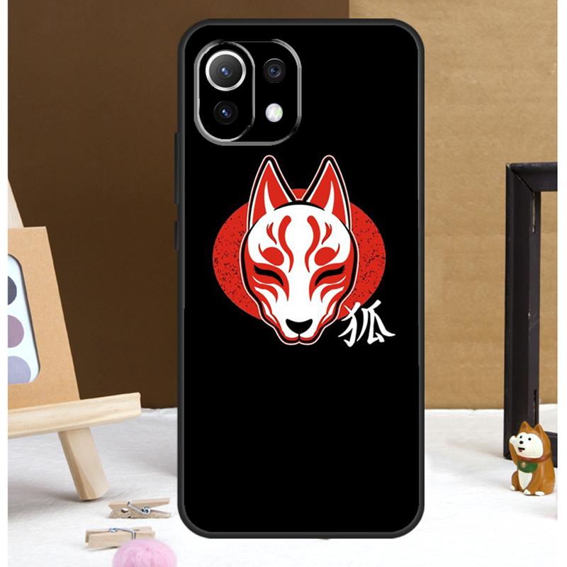 Japanese Kitsune Fox Mask Case For Xiaomi 14 Ultra 13 11T 12T 13T Pro 12 Lite POCO X6 Pro X3 X4 X5 M5s M6 F3 F5 Cover