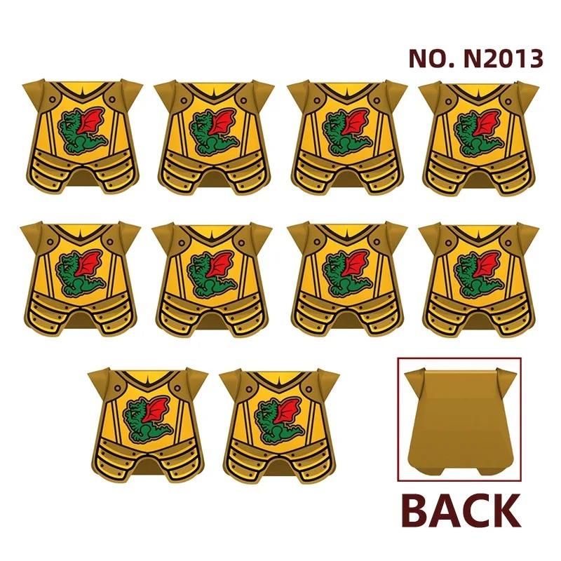 MOC Medieval Red Lion Black Eagle Castle Soldier Knight Horse Mount Building Block Military Figure Vest Armor Flag Toy Gift B036