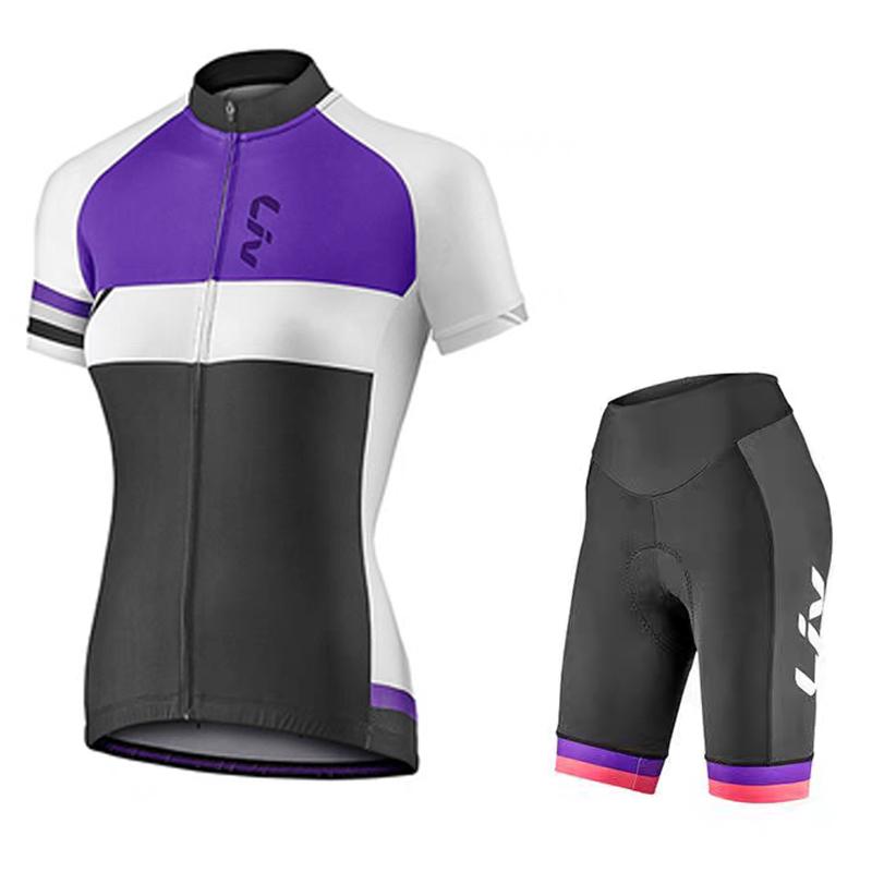 2026  Breathable Cycling Suit Set  Short Sleeved Women's Slim Fit Cycling Suit Set Summer Sun Protection Cycling Jersey High Elasticity Cycling Bib
