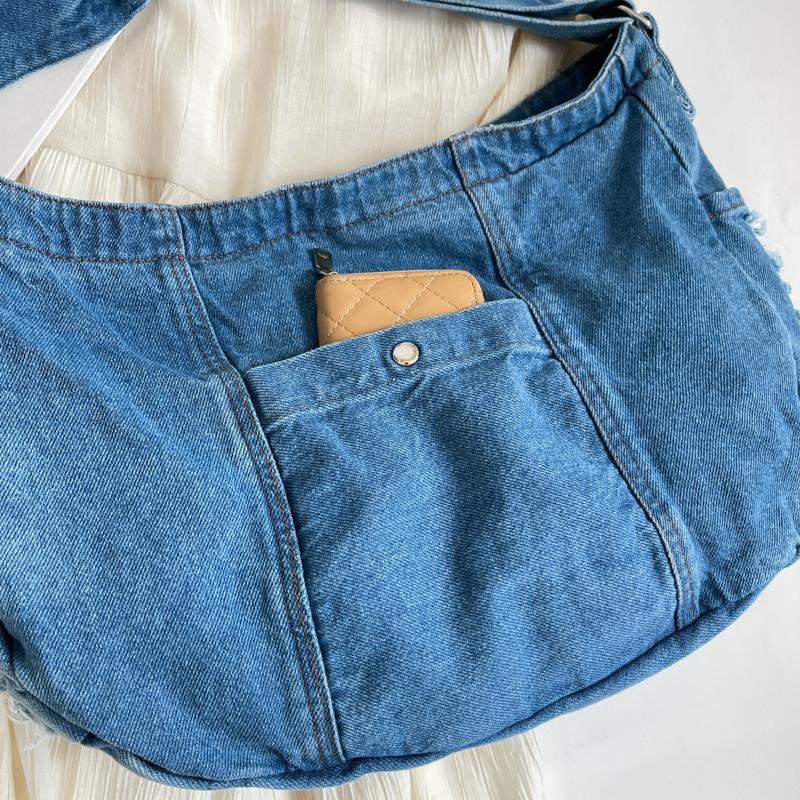 Denim Bag Messenger Bag Women's Crossbody Bag Student Classes Shoulder Bag