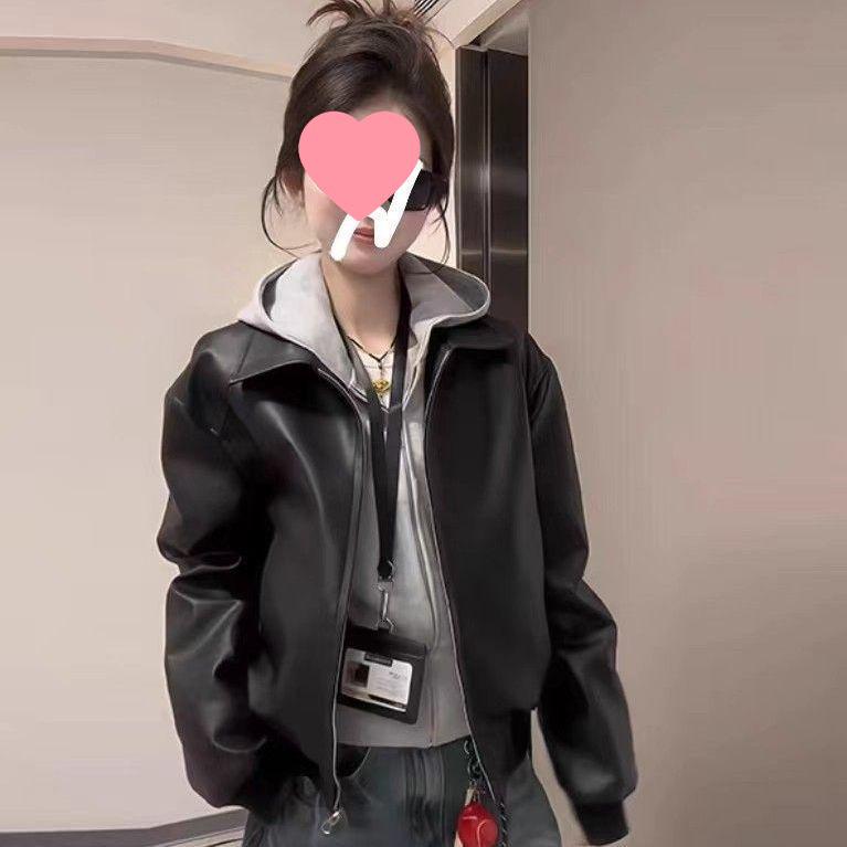 American Style Fluffy Patchwork Stand Collar Plus Velvet Casual Thickened Autumn/Winter Jacket M recommended for 90-105 jin
